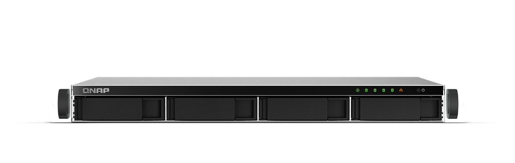 Qnap 1U 4-Bay rackmount NAS, Intel® Celeron® N5105/N5095 quad-core, 8GB RAM onboard (not expandable)
