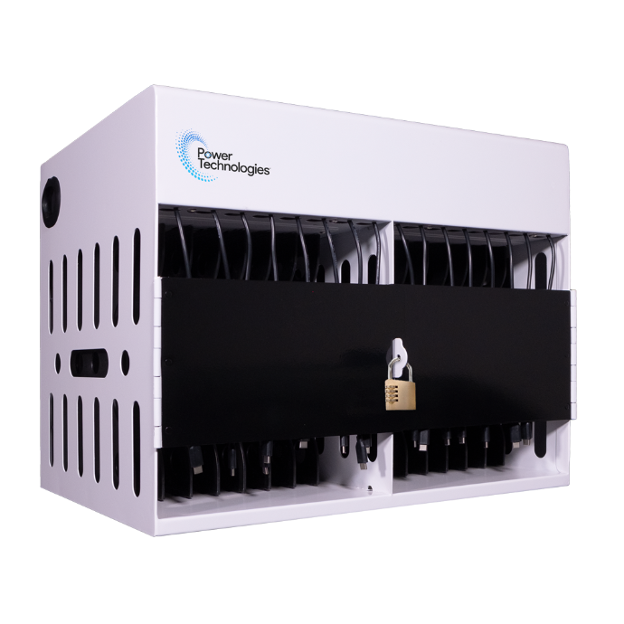 POWER TECHNOLOGIES 16 Bay, Basic Charging USB Hub, Charging Cabinet, USB-C Cables - 220V UK, MODEL- AC-COMP-16-H65, SKU- CAB-CMP-B16L-U-H65C