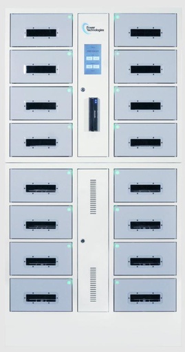 POWER TECHNOLOGIES 16 Bay UV-C Charging Locker with RFID Lock & Contact-less Access - 220V UK, MODEL- CSC-Locker-16, SKU- LKR-CSC-B16R-U